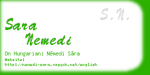 sara nemedi business card