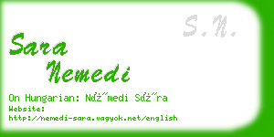 sara nemedi business card